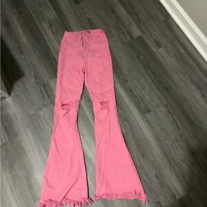 Pink Boot Cut Jeans